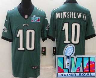 Men & Women & Youth Philadelphia Eagles #10 Gardner Minshew II Limited Green Super Bowl LVII Vapor Jersey
